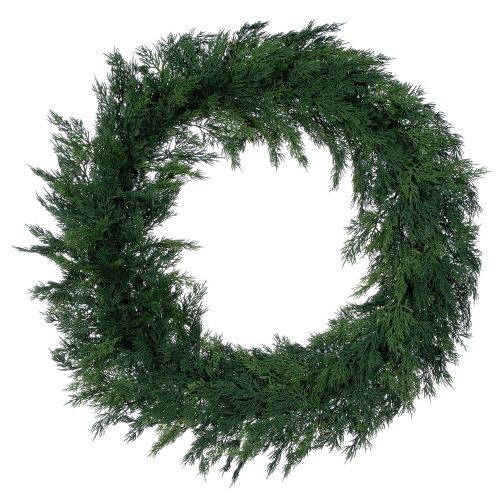 VIC-FSA260328 - 28" Green Soft Cypress Wreath - Vickerman