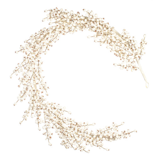 VIC-P260172 - 72" White Crab Apple Mixed Berry Garland - Vickerman