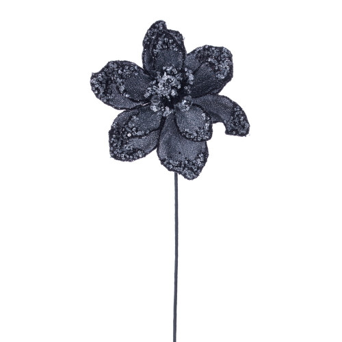 VIC-RG262165 - 17.5" Burgundy Iced Poin 8.5" Flower, 2-Pack - Vickerman