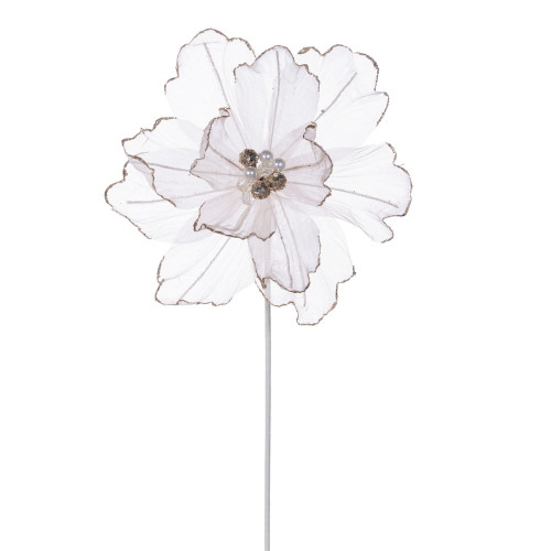 VIC-RG261338 - 17" Champagne Sheer Poppy 9" Flower, 3-Pack - Vickerman