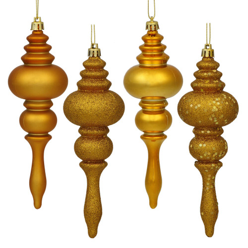 VIC-N500279 - 7" Pink Finial 4 Finish Assorted, 8-Pack - Vickerman