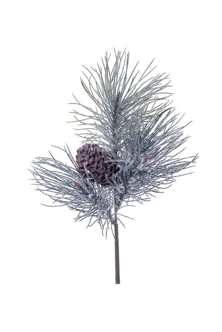 VIC-RE260123 - 23" Frosted Pine Stem Pinecone, 2-Pack - Vickerman
