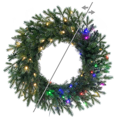VIC-A263438LEDCC - 36" Concolor Blue Green Wreath 5mm 100 CC - Vickerman