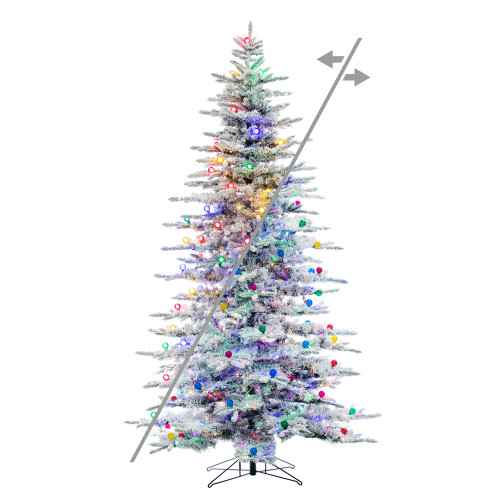 VIC-A266378LED - 7.5' x 54" Flocked Glacier 5mm+G40 606 CC - Vickerman