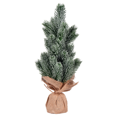 VIC-LF203215 - 15" Frost Spruce Sapling Tree Burlap 2Pk 2-Pack - Vickerman