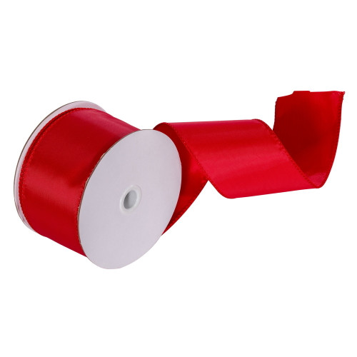 VIC-L130303 - 3" Red Nylon Wired Outdoor Ribbon 25 Yard - Vickerman