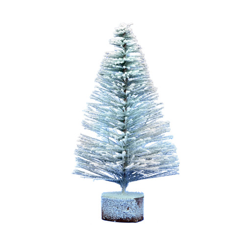 VIC-A804110-4 - 10" Flocked Village Tree Wood Stand, 4-Pack - Vickerman