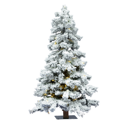 VIC-A806251LED - 5'x 31" Flocked Spruce LED 250 Warm White - Vickerman