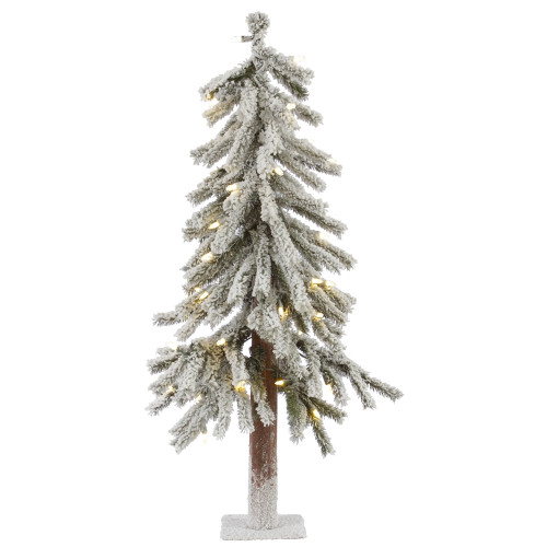 VIC-A807421LED - 2' x 14" Flocked Alpine 72T LED 50 Warm White - Vickerman