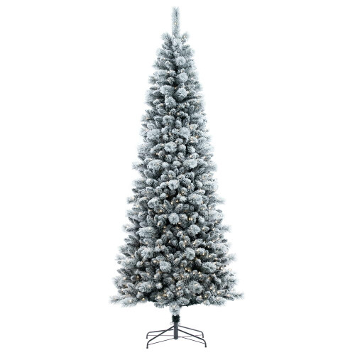 VIC-B243461LED - 6' x 30" Flocked White Pine Dura-lit 300 - Vickerman