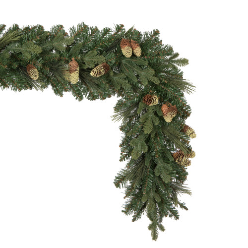 VIC-DT210614 - 9' x 14" Emerald Mixed Fir Garland 384T - Vickerman
