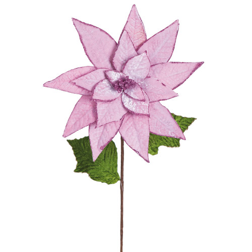 VIC-E174909 - 24" Poinsettia Stem Pink, 3-Pack - Vickerman