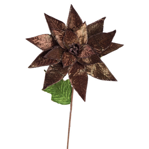 VIC-E174915 - 24" Poinsettia Stem Chocolate, 3-Pack - Vickerman