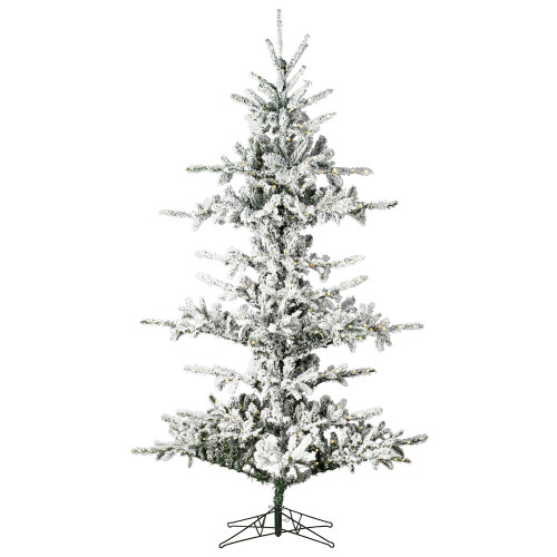 VIC-G210376LED - 7.5' x 57" Flocked Yukon 4mm LED 750 Warm White - Vickerman