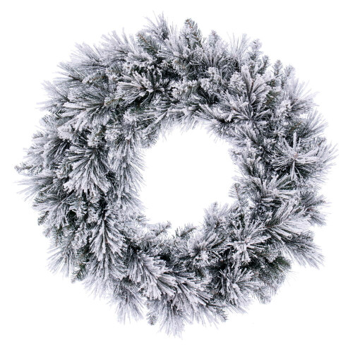 VIC-G225730 - 30" Flocked Jackson Pine Wreath 165T - Vickerman