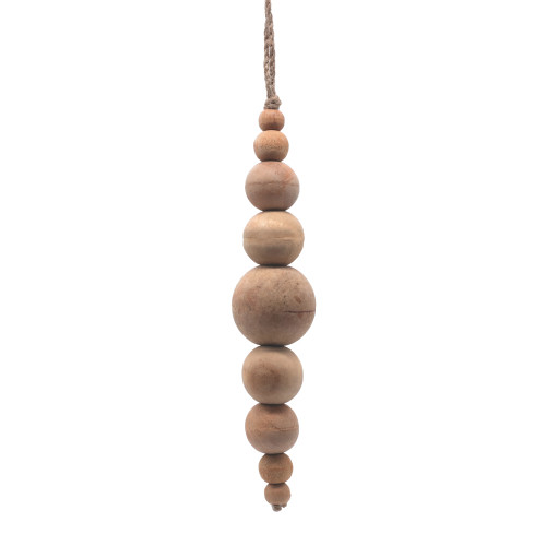 VIC-JB214610 - 7" Natural Wooden Bead Ornament, 2-Pack - Vickerman