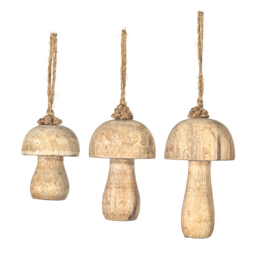 VIC-JE230910 - 2/3/4.5" Medium Wood Toadstool Ornament Set/3 - Vickerman