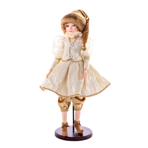 VIC-KV210939 - 18" Mocha Velvet Fairy Girl With Stand - Vickerman