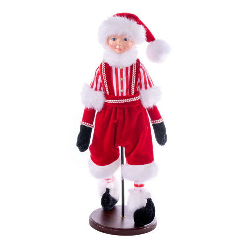 VIC-KV211438 - 18" Red Peppermint Fairy Boy With Stand - Vickerman