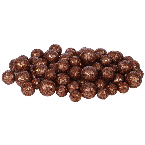 VIC-L132228 - 20-25-30MM Copper Glitter Ball, 72-Pack - Vickerman