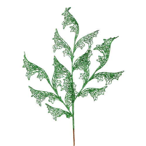VIC-L191504 - 27" Green Glitter Coral Bell Spray, 12-Pack - Vickerman
