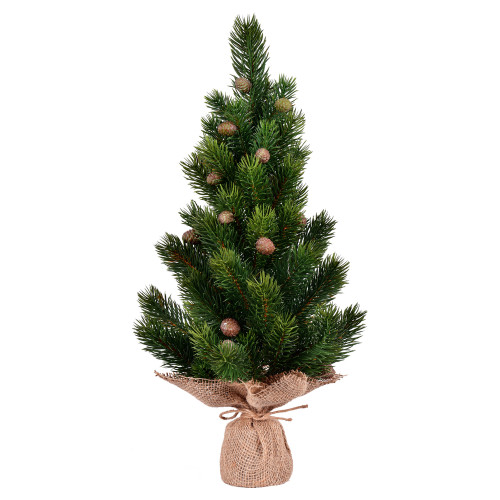 VIC-LF203019 - 19" Spruce Sapling 60 Tips Cones Burlap - Vickerman