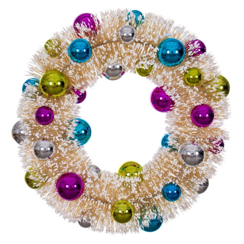VIC-LS204419 - 18" Frosted Gold Wreath Multi Balls - Vickerman