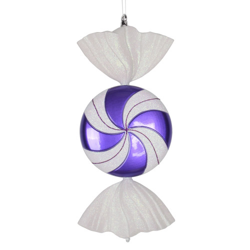 VIC-M153006 - 18.5" Purple-white Swirl Candy Glitter - Vickerman