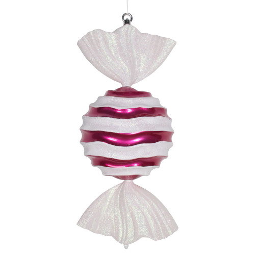 VIC-M153109 - 18.5" Cerise-white Stripe Wave Candy - Vickerman