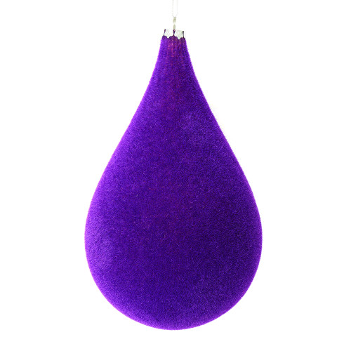 VIC-M181866 - 10.5" Purple Flocked Waterdrop Ornament, 2-Pack - Vickerman