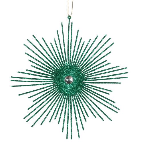 VIC-M184544 - 6.5" Seafoam Gr Glitter Snowflake, 6-Pack - Vickerman