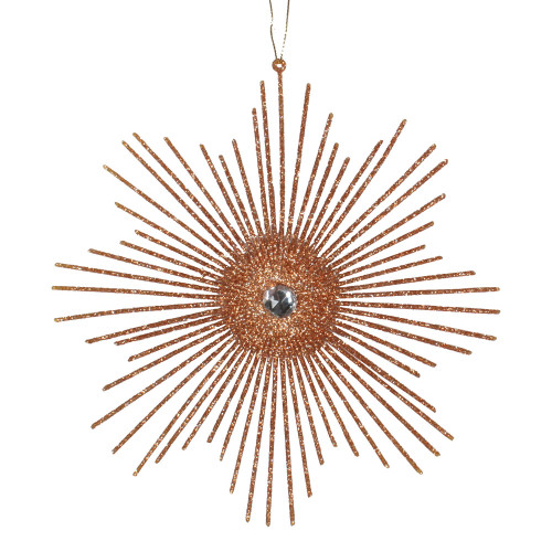VIC-M184558 - 6.5" Rose Gold Glitter Snowflake Burst 6Bg - Vickerman