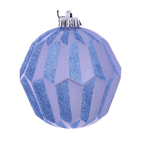 VIC-MC190829D - 5" Periwinkle Glitter Faceted Ornament, 3-Pack - Vickerman