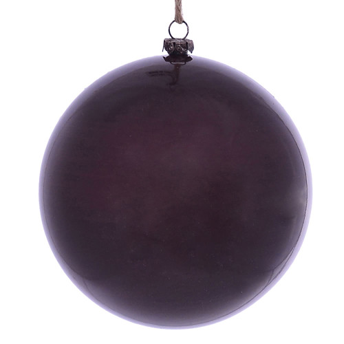 VIC-MC197165 - 4.75" Burgundy Wood Grain Ball Ornament, 4-Pack - Vickerman