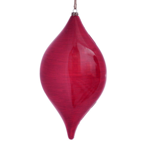 VIC-MC197403 - 11.5" Red Wood Grain Drop Ornament, 2-Pack - Vickerman
