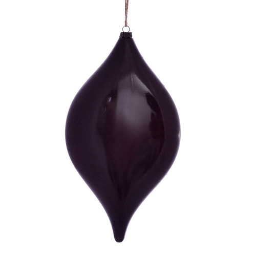 VIC-MC197465 - 11.5" Burgundy Wood Grain Drop Ornament, 2-Pack - Vickerman