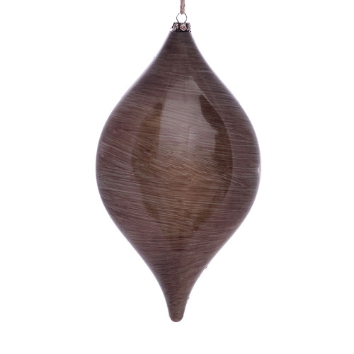 VIC-MC197487 - 11.5" Pewter Wood Grain Drop Ornament, 2-Pack - Vickerman