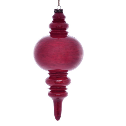 VIC-MC197503 - 13" Red Wood Grain Finial Ornament - Vickerman