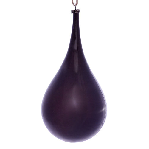 VIC-MC197626 - 4" Plum Wood Grain Teardrop Ornament, 2-Pack - Vickerman