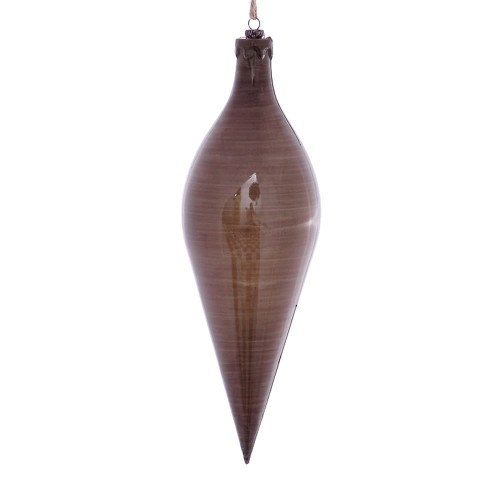 VIC-MC197787 - 12" Pewter Wood Grain Shuttle Ornament, 2-Pack - Vickerman