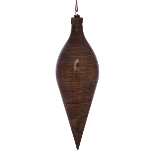 VIC-MC197791 - 12" Brown Wood Grain Shuttle Ornament, 2-Pack - Vickerman