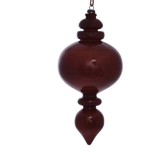 VIC-MC198588 - 9" Copper Wood Grain Round Finial, 3-Pack - Vickerman