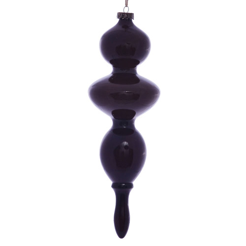VIC-MC198665 - 14" Burgundy Wood Grain Finial, 3-Pack - Vickerman