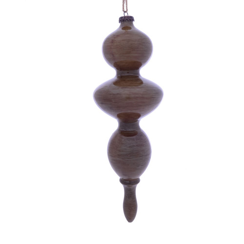 VIC-MC198687 - 14" Pewter Wood Grain Finial, 3-Pack - Vickerman