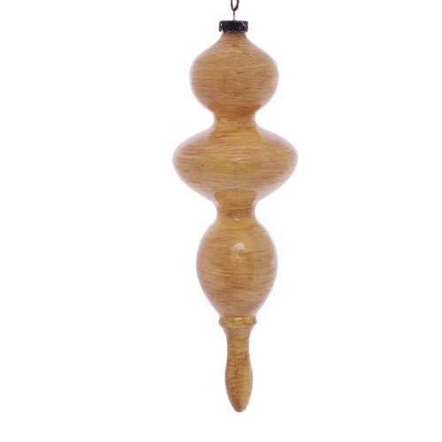 VIC-MC198690 - 14" Tan Wood Grain Finial, 3-Pack - Vickerman