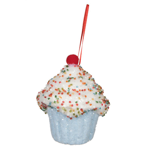 VIC-MC224932 - 4.5" Light Blue Cupcake Ornament, 2-Pack - Vickerman