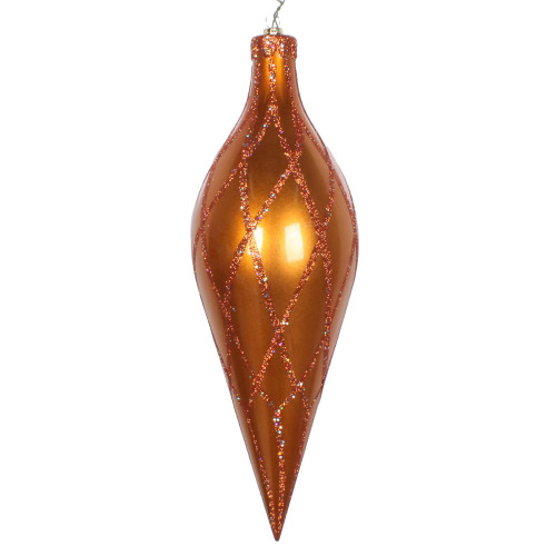 VIC-MT198588D - 12" Copper Glitter Net Finial - Vickerman