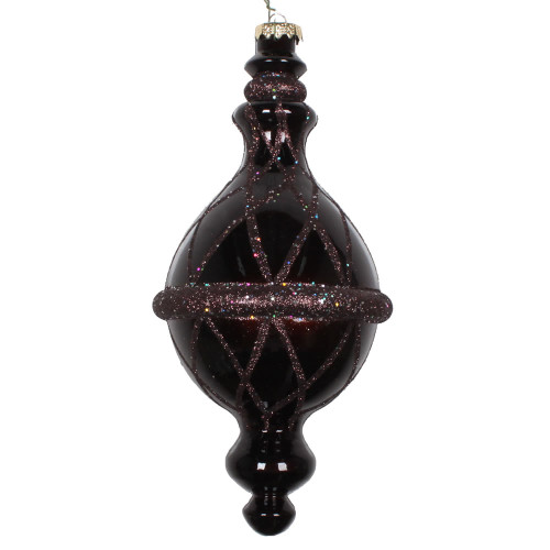VIC-MT198875D - 10" Chocolate Candy Glitter Net Drop Ornament - Vickerman