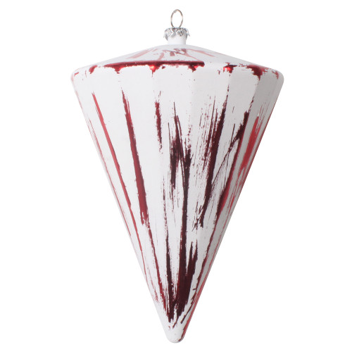 VIC-MT202603 - 6" Red Brushed Cone Ornament, 4-Pack - Vickerman