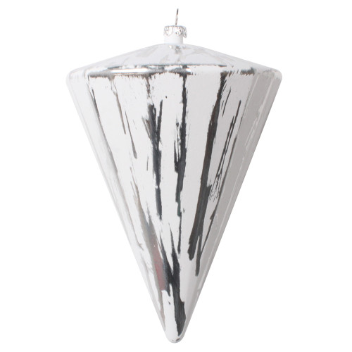VIC-MT202607 - 6" Silver Brushed Cone Ornament, 4-Pack - Vickerman